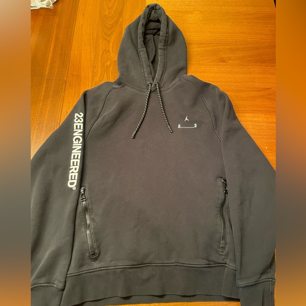 Jordan Black Hoodie with White Logo - 23 Engineerd.